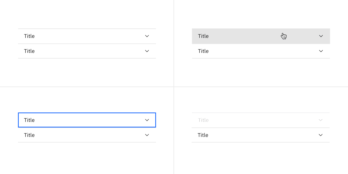 accordion interactive states